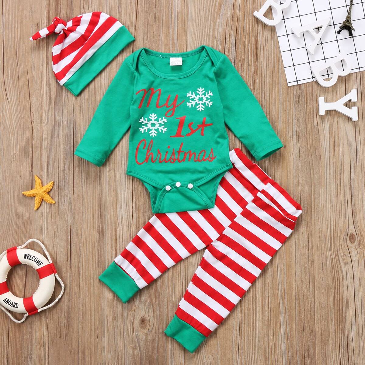 Newborn Baby Boy Girl Christmas Romper