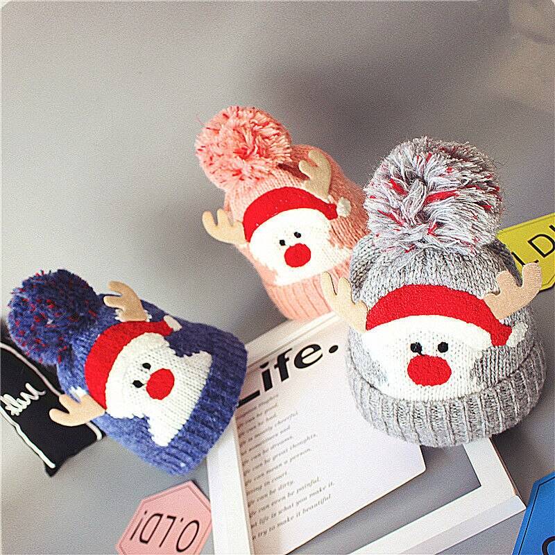 Christmas Kids Baby Boys Girls Beanie Hat Cap