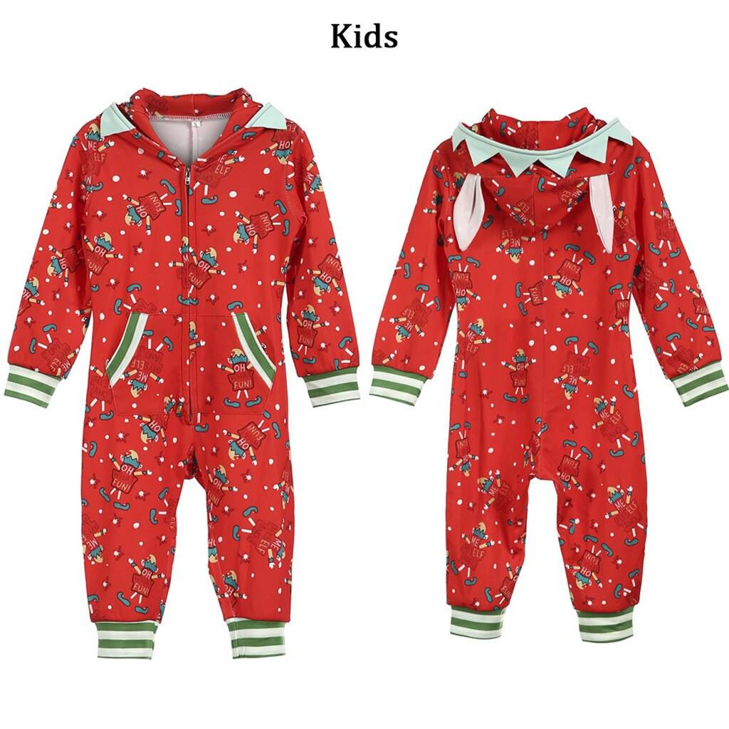 Family Matching Christmas Pajamas Romper Striepd