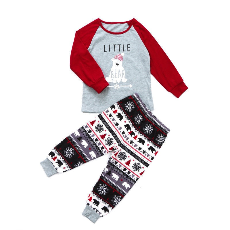 Family Matching Christmas Pajamas Set Bear Print