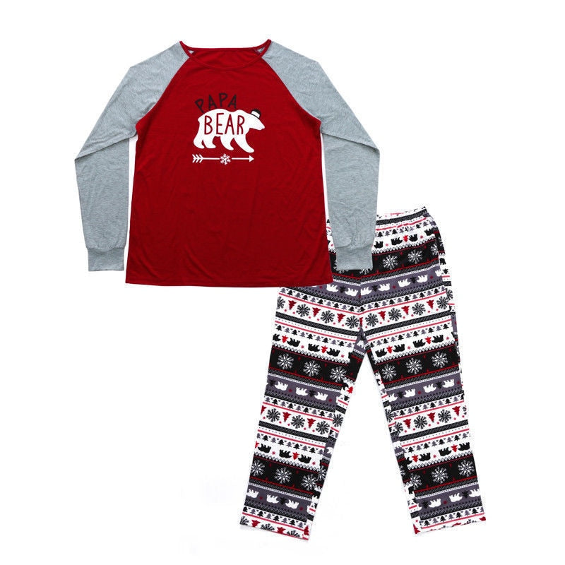 Family Matching Christmas Pajamas Set Bear Print