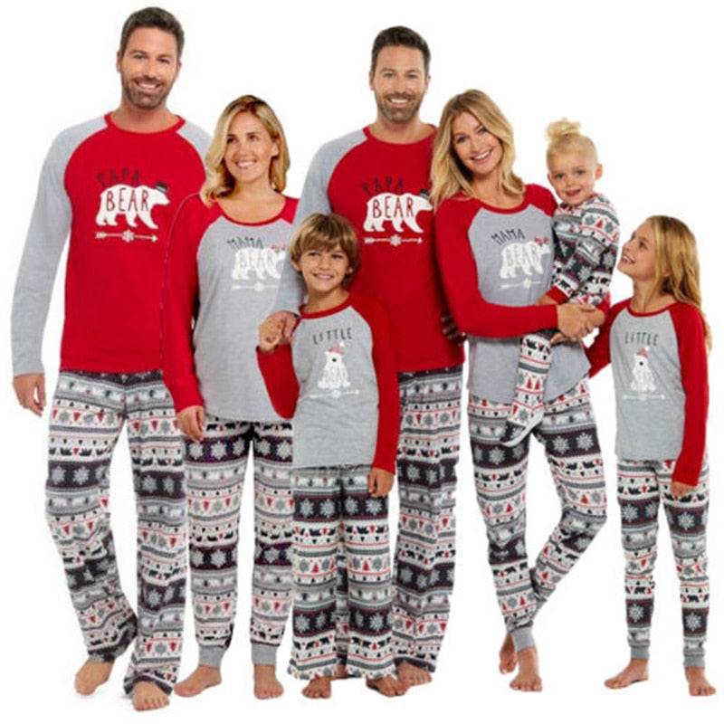 Family Matching Christmas Pajamas Set Bear Print