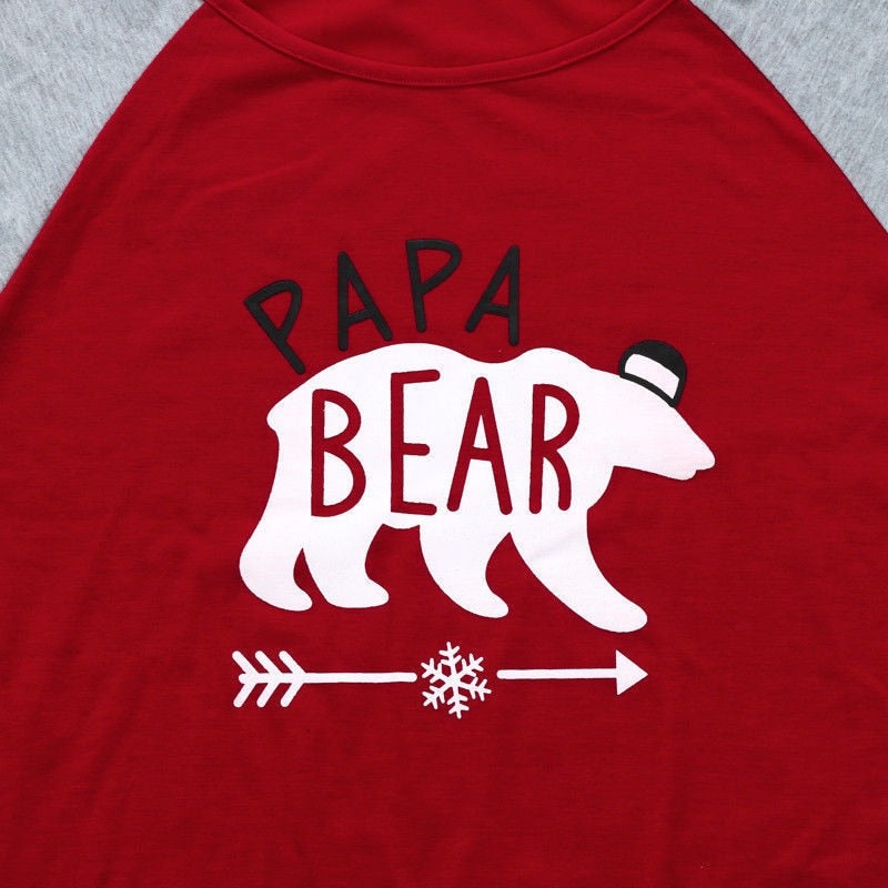 Family Matching Christmas Pajamas Set Bear Print