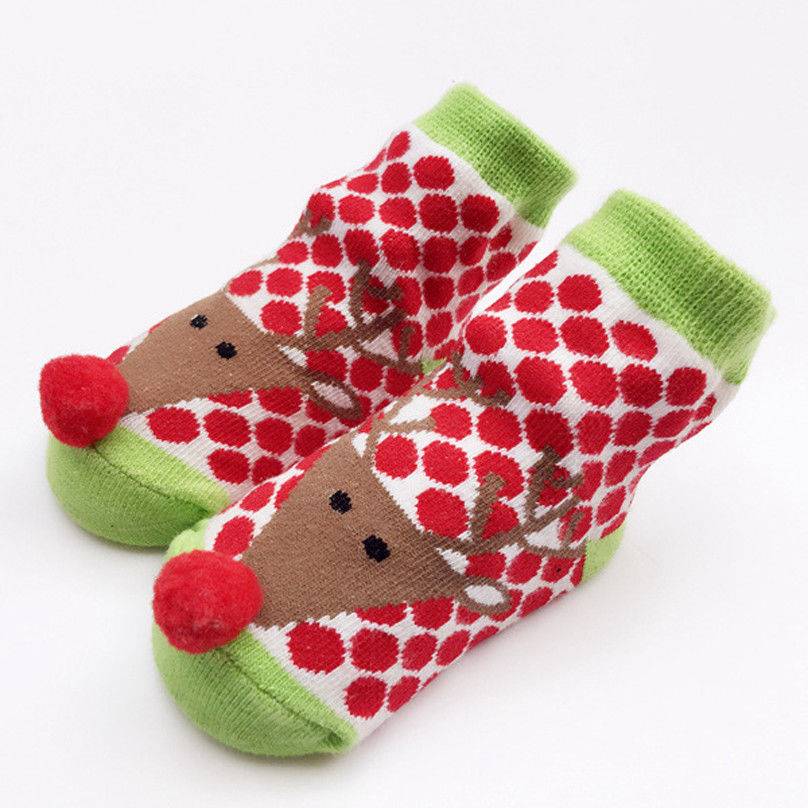 Newborn Baby Christmas Socks Cartoon Thickening