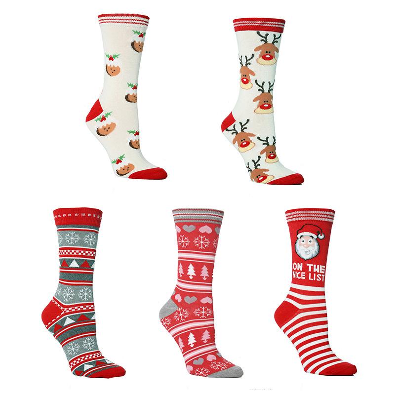 Men's Socks Christmas Casual Style Breathable With 5 Styles Warm